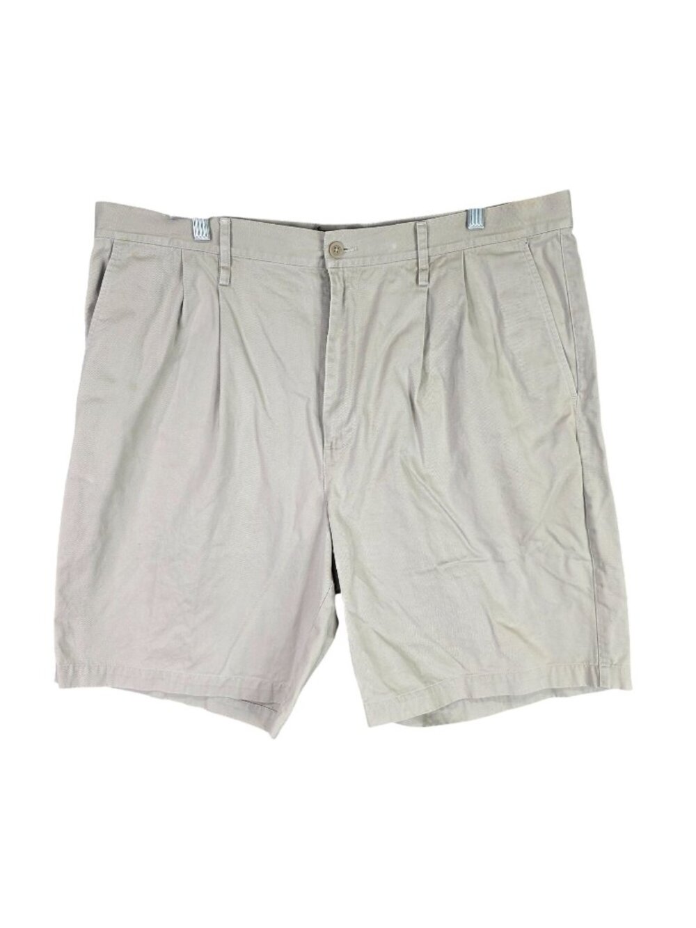 Mens Ashworth Beige Pleated Golf Shorts 100% Cotton 10" Inseam Size 38